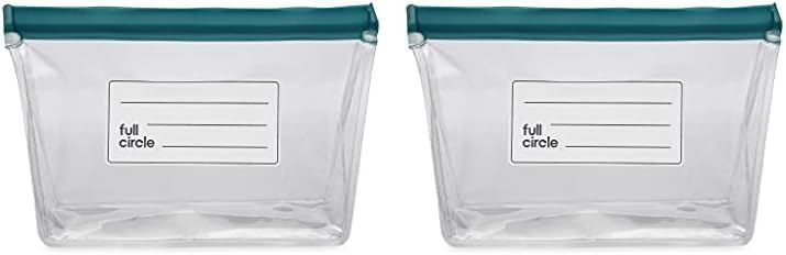 Full Circle Ziptuck Bolsa de almacenamiento reutilizable de frutas, apta para alimentos, bolsa de almacenamiento de alimentos sin BPA para bayas,