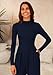 PRETTYGARDEN Jumpsuits For Women Dressy Fall Fashion Clothing 2025 Long Sleeve Mock Neck Date Night Rompers Business Outfits (Navy,Medium)