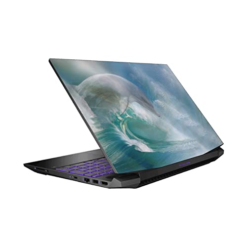 Couverture HP Pavilion 15.6 cache rayures motif dauphin