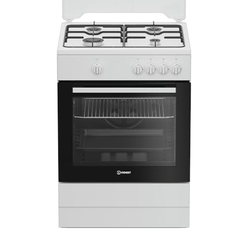 Cucina A Gas I6GGKMW 60 Cm, 4 Fuochi, Forno A Gas, 64 Litri, Click&Clean, Steam&Clean, Timer, Colore Bianco, Classe Energetica A