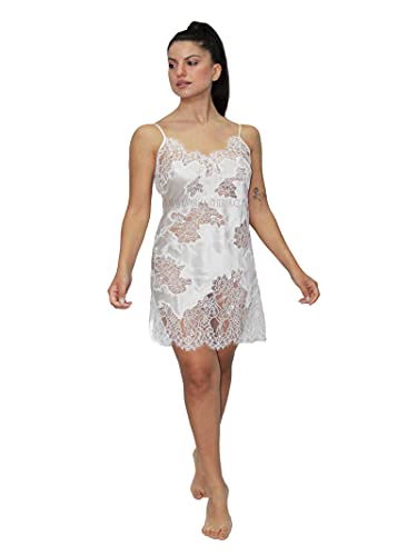 MARJOLAINE Chemise de mariée courte en pure soie - - 36