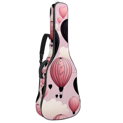 Sac de transport pour guitare acoustique rose étanche avec housse double bandoulière