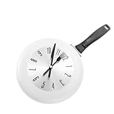 Alipis Orologio da Parete Cucina in Acciaio Inossidabile e Plastica, Quadrante Rotondo Silenzioso Movimento al Quarzo, Decorazione Vintage per Muro Bianco