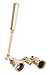 Levenhuk Broadway 325E 3x25 Compact Lightweight Elegant Opera Glasses – Vintage Lorgnette Theatre Binoculars with Adjustable Telescopic Handle, Gold