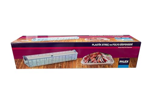 Palex Plastik Streç Film Folyo Dispenseri Aparatı Kesici; 45 Cm., 300 Metrelik, Plastik, Mavi