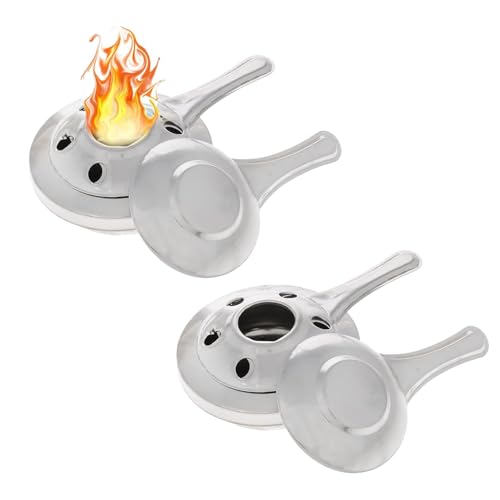 WQNNQW 2 Stück Fondue Brenner Edelstahl Brennpastenbehälter Brennpaste Fondue Tragbarer Fondue Brenner Für Hot Pot Dry Pot Cuisine Outdoor Camping Wandern Buffet
