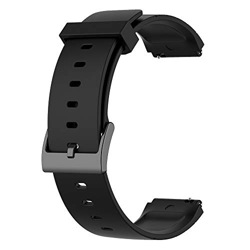 Ghulumn Pulsera de reloj deportivo para relojes, correa de silicona suave para relojes Mi, pulsera negra, 330869