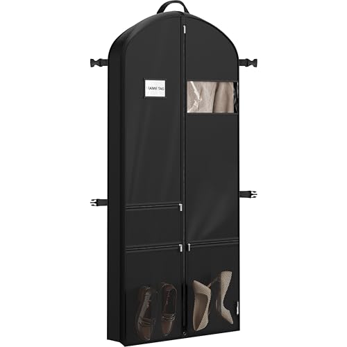 Simple Houseware 65'' Travel Garment Bag with Pockets for Suits, Dresses, Coats, Tuxedos, Heavy Duty 300D Polyester
