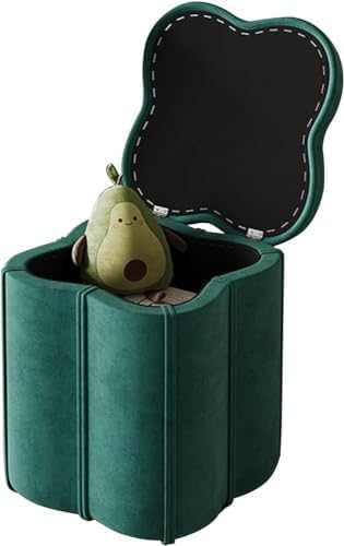 Pouf imbottito in velluto con contenitore, per soggiorno, camera da letto, ingresso, studio, corridoio, supporta fino a 150 kg