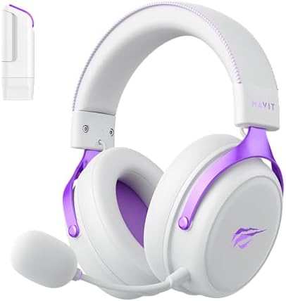 Havit Headphone Fone de Ouvido H2015YG White Purple, Quad-Mode,...