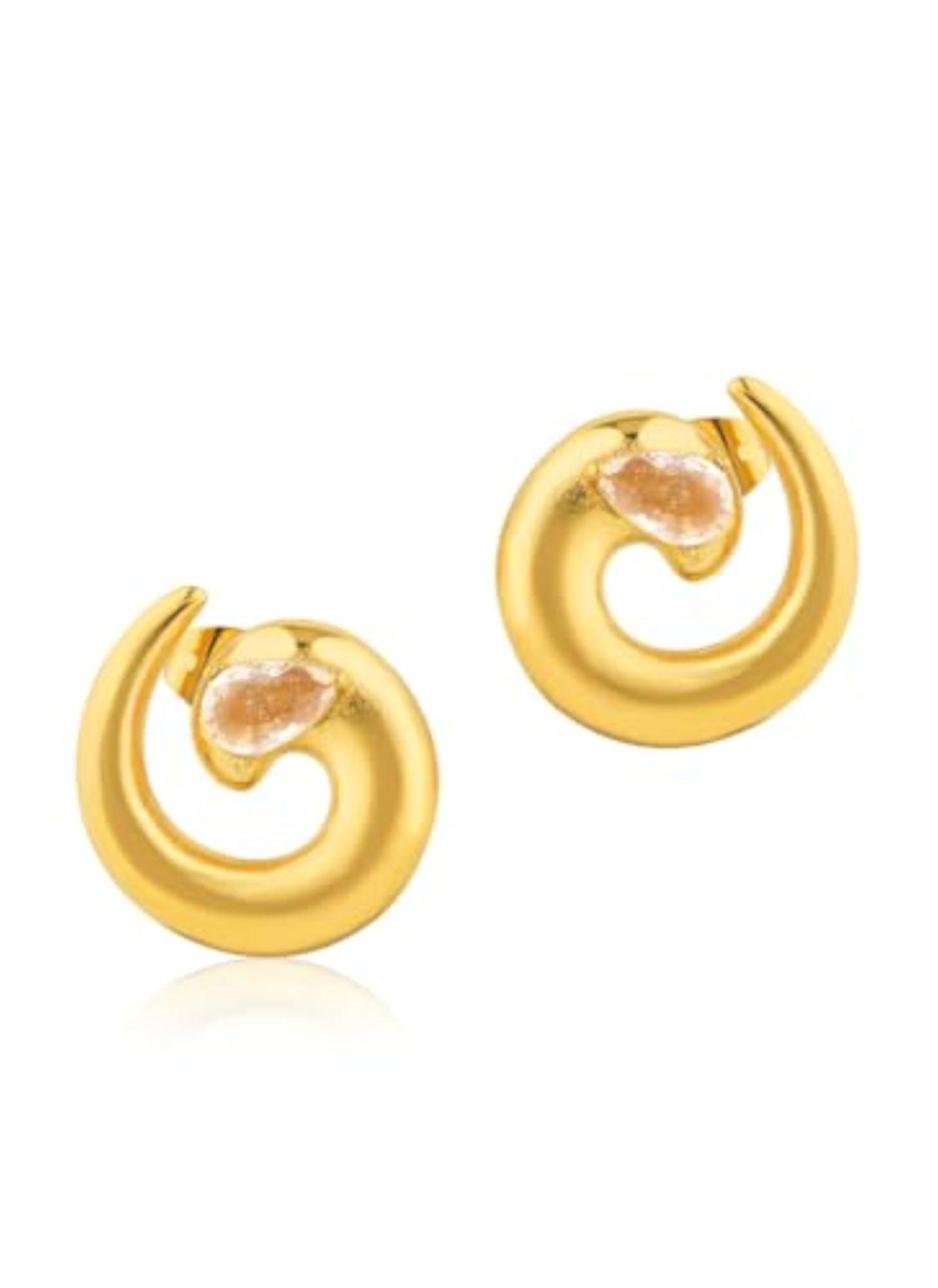 Women's 18k Gold Plated Golden Dew Stud Earrings, Waterproof