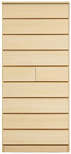 タワーチェスト 幅80 9段 80 タワー リオン DX 20-1 nak00144(NA)レール付き ハイチェスト チェスト タンス 国産 完成品 洋服たんす 整理タンス 衣類収納 大容量収納 洋服 大量収納 多段チェスト 木目調 日本製 清潔感