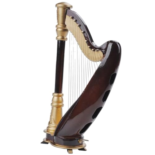 Harpe miniature déco pour sublimer votre étagère de salon ou votre espace de travail