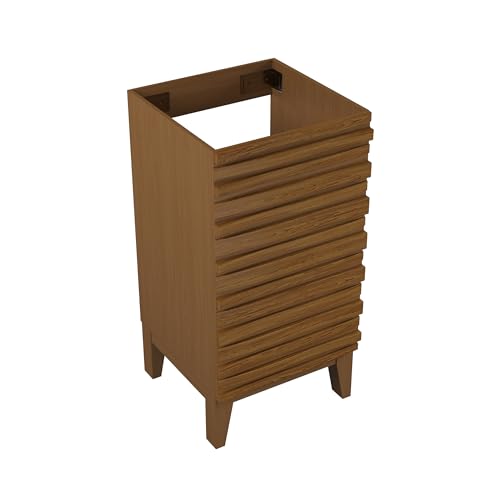 Image of Swiss Madison Cascade 18 inch Bathroom Vanity in Brown Oak- Cabinet Only