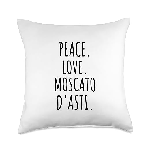 Peace Love Moscato d'Asti Italian Wine Lover Throw Pillow