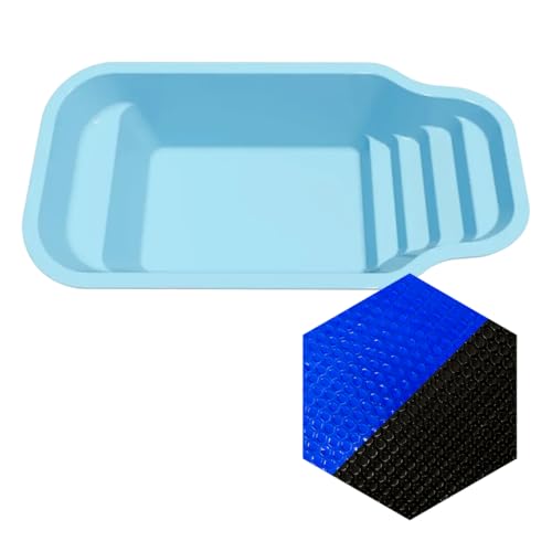Capa Térmica Para Piscina 5 x 2,5m Farol da Barra Splash Igui 300 Micras Preta E Azul