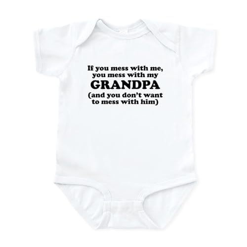 Image of CafePress You Mess with My Grandpa Body Suit Cute Infant Bodysuit Baby Romper