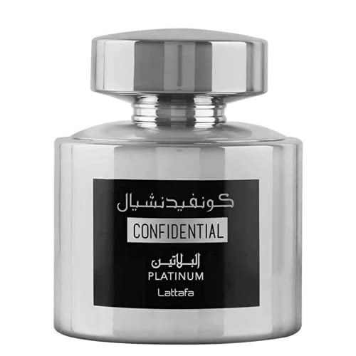 Confidential Platinum Edp - Eau De Parfum 100Ml (3.4 Oz) | Long-Lasting Spray I Platinum Bottle I Oudy, Musky Scents I By Lattafa #TOP2
