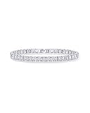 PAVOI Rhodium Plated Simulated Diamonds Bezel Set Tennis Bracelets for Women - Cubic Zirconia Stones Radiant Cut Statement Bride Gold Bracelet Stack - Size 6.5
