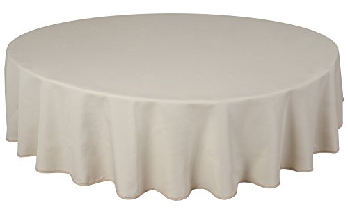 Home Direct Nappe de qualité Lourde, Facile d'entretien, Ronde 180 cm Uni Ivoire crème