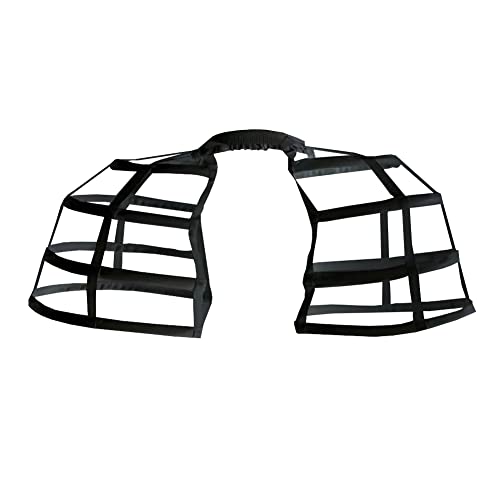 TNUEM Women's Victorian Elizabeth Cage Hoop Skirt Double Pannier Bustle Cage Underskirt Black