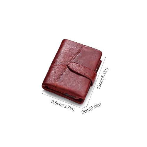 Womens wallet Small Genuine Leather Women Wallet | Hasp Zipper Design | Compact Coin Purse & ID Card Holder(Red)4