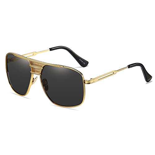 SHEEN KELLY Retro Polygon Sonnenbrille – UV400, Metallrahmen, Für Frauen & Männer
