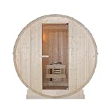 SANOTECHNIK Sauna de barril TROMSÖ M – Sauna exterior para 2...