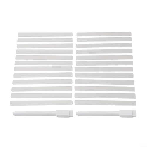 WIIYENA Etiquetas acrílicas para plantas, paquete de 24 unidades transparentes para flores en maceta, marcadores de jardín con bolígrafo de pizarra blanca, 12 x 1 cm