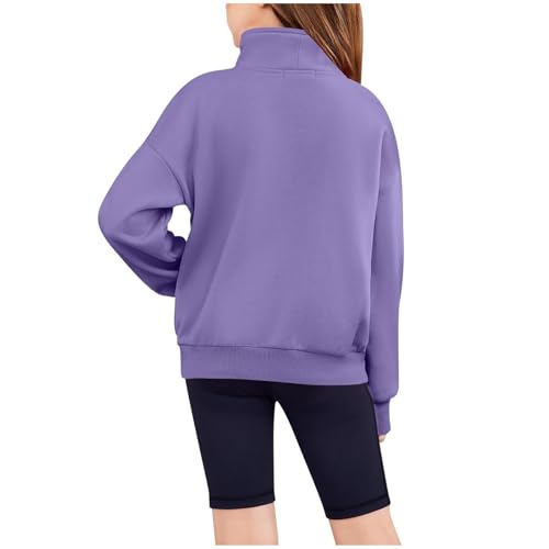 Girls Sweatshirt Long Sleeve Half Zip Up Clothes Stand Neck Fall Winter Pullover Kids Fashion Solid Workout Clothes4
