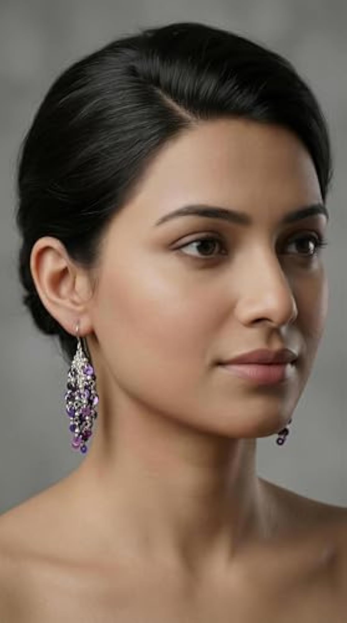 Silver & Blue Sequins Women Earrings