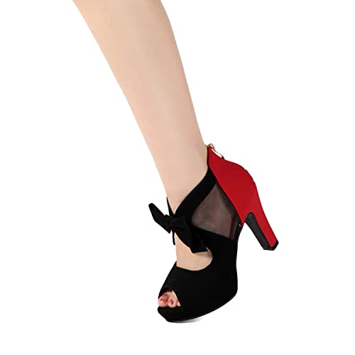 Image of GATUXUS Open Toe Women Platform High Heel Shoes Bows Strappy Sandals