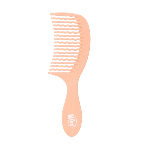 Wet Brush Go Green Treatment Comb Wide Tooth Wave Tooth Design Detangles Pain Free Plant Based Coconut Oil, Beige