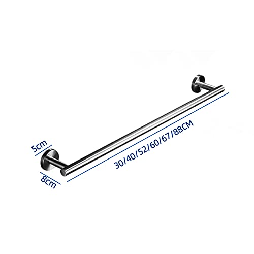 Porte-serviettes simple en acier inoxydable au design argent minimaliste 88 cm