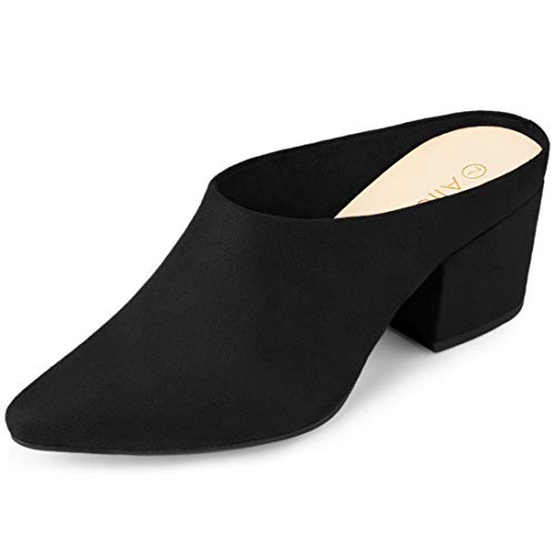 Mules pour femme bout fermé confort sans lacets avec talon bloc tendance