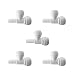 PureSec 2017 SRT14TUX214STEM Mini white plastic quick fitting Stem plug in Run tee connector for tubing OD 1/4" used for RO system refrigerator ice maker coffee machine(Pack of 5)