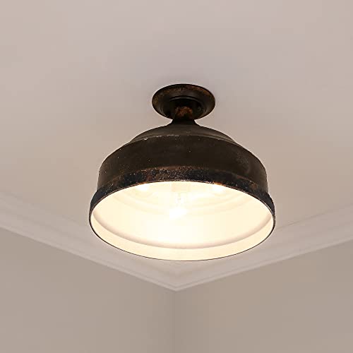 Keating Semi-Flush Antique Black Iron #TOP3