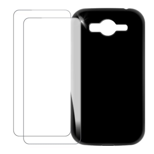 UOGNADGD Compatible with Samsung Galaxy Grand Duos i9082 Case Colorful Custom Cover with 2 Pack Tempered Glass Screen Protectors - Shockproof Scratch-Resistant (Black)