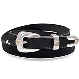 Square Buckle Casual Jean Suede Leather Belt for Women *Mulitple Colors Available