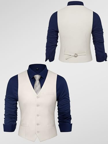 Chaleco clásico para hombre Babeyond beige XS soluciona tu look formal sin usar traje 6