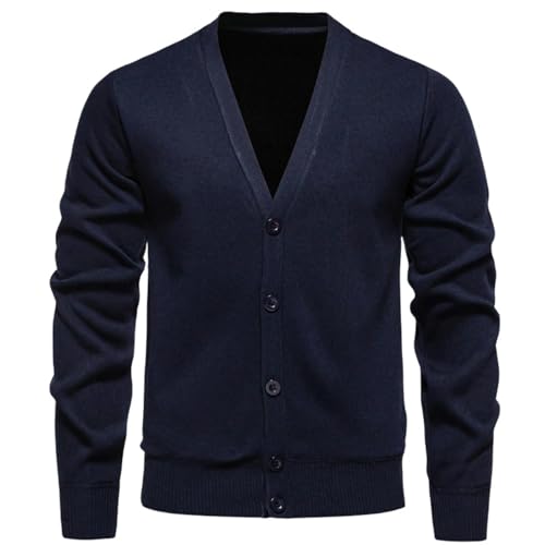 Cardigan tricoté pour homme avec doublure polaire et boutons pour l'hiver