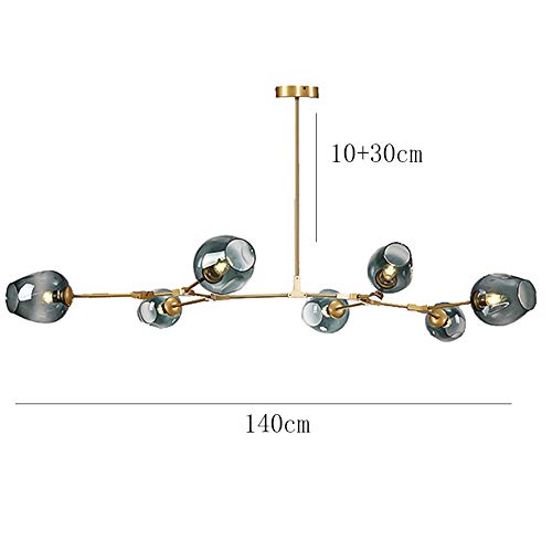 Pendant light moderne bleu 5 feux lustre salon salle à manger E27 - 4