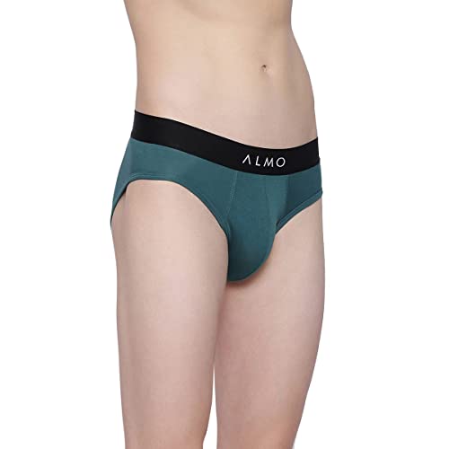 Image of ALMO Men's Micromodal Solid Briefs | 3X Softer Than Cotton | Anti-Bacterial & Odour Control | Enhanced Stretchability | Fade Resistance | Faster Moisture Absorption