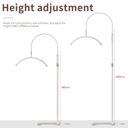 LED Halbmond Lampe, Wimpern Lampe Stehend, Beauty-Licht für Wimpernverlängerungen, 360° drehbarer Lichtkopf, 3 Farbtemperaturen, Halbmond-Ringlampe für Schönheit, Hautpflege, Tattoo, Augenbrauen.