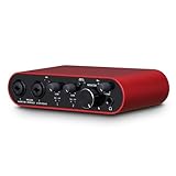 BOMGE Interface audio USB 22S Red avec alimentation fantôme XLR/48 V, haute fidélité, 32 bits/192 kHz, pour mixeur audio de studio, pour guitariste, vocalist, podcaster, producteur, Plug and Play