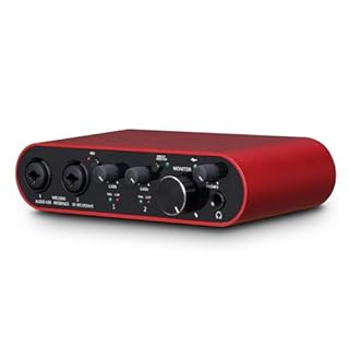 BOMGE Interfaccia audio USB alimentazione phantom XLR/48V, 32bit/192kHz ad alta fedeltà, per interfaccia mixer audio da studio per chitarristi, cantanti, podcaster, produttori, plug and play