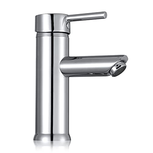 Wasserrhythm Grifos de lavabo modernos grifos de lavabo de baño grifo de armario latón cromado monomando con mangueras, estándar británico Cover