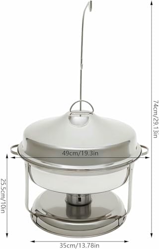 Ensemble de buffet à réchaud rond en acier inoxydable avec couvercle - 7