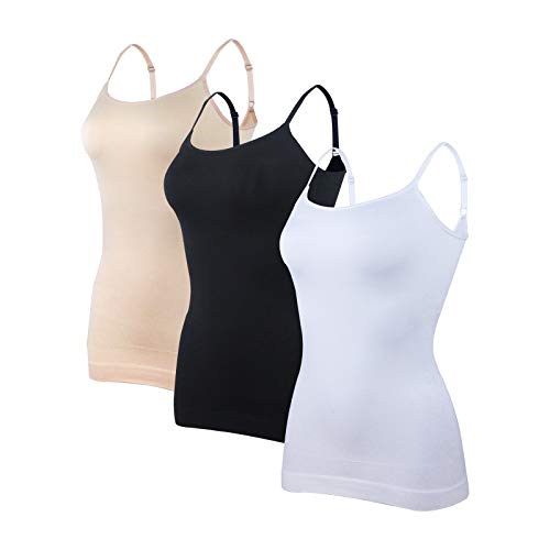 BANG BANG Seamless Compression Cami Tops with Adjustable Straps,3 Pack XL