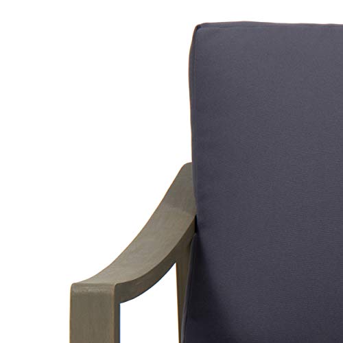 Christopher Knight Home Adrian Outdoor Acacia Wood Club Chairs With Water Resistant Cushions, Gray And Dark Gray #TOP4